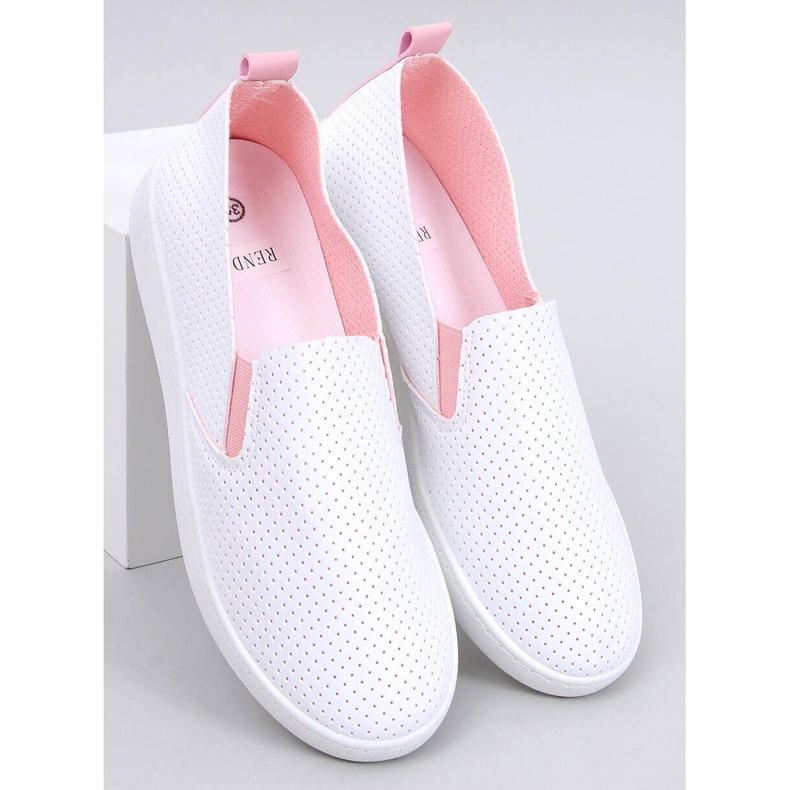 Tenisówki slip-on WHITE/PINK białe 1