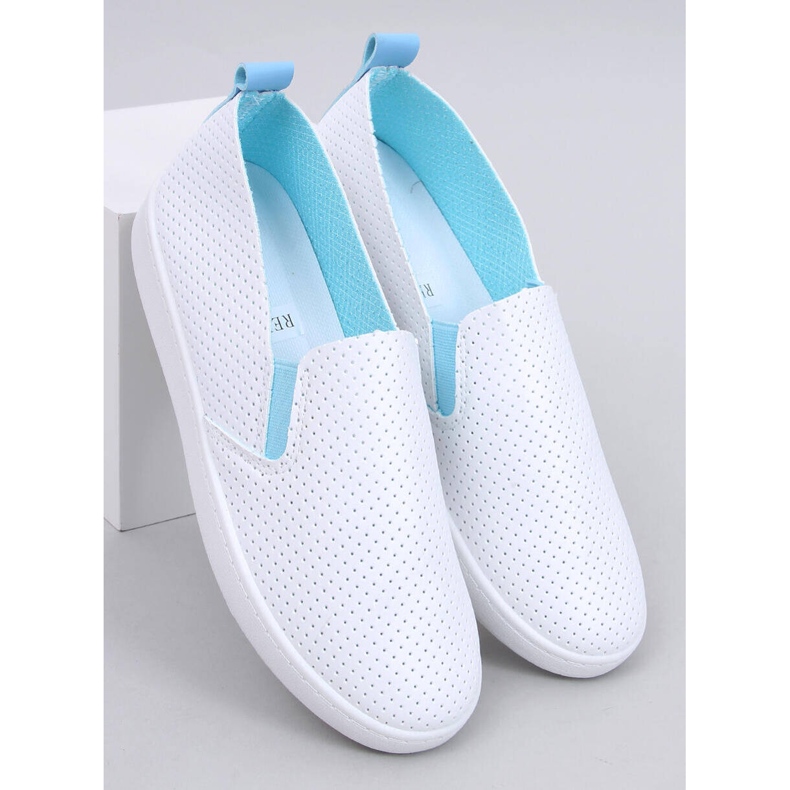 Tenisówki slip-on WHITE/BLUE białe 1