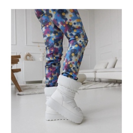 Białe ocieplane śniegowce na platformie Polk - Solea 2