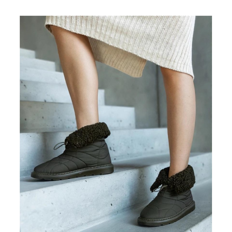 Zielone ocieplane śniegowce ze ściągaczem Caellita - Solea 1