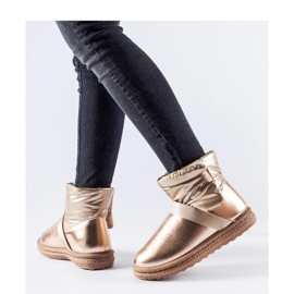 Brązowe połyskujące krótkie śniegowce Delaune - Solea 1