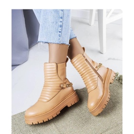 Beżowe ocieplane botki z łańcuchem Pareda - Solea 1