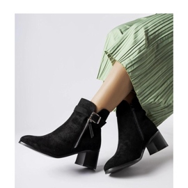 Czarne botki na niskim słupku Bédard - Solea 1