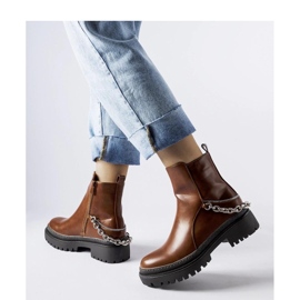 Brązowe botki z łańcuchem Muqaddim - Solea 1