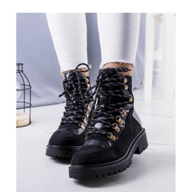 Czarne ocieplane botki workery traperki Leneo - Solea 1