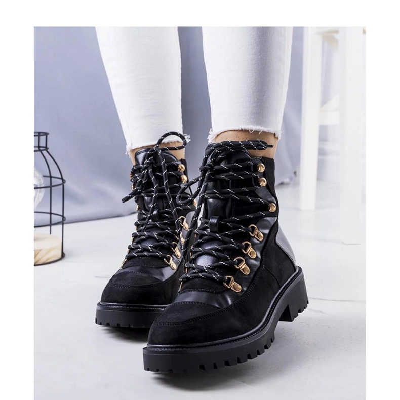 Czarne ocieplane botki workery traperki Leneo - Solea 1