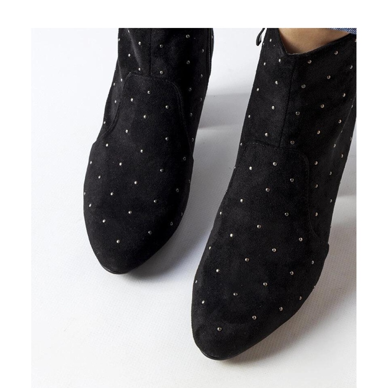 Czarne botki z dżetami eko zamsz Suvi - Solea 2