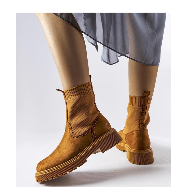 Brązowe botki eko-zamsz Big Star MM274541 1