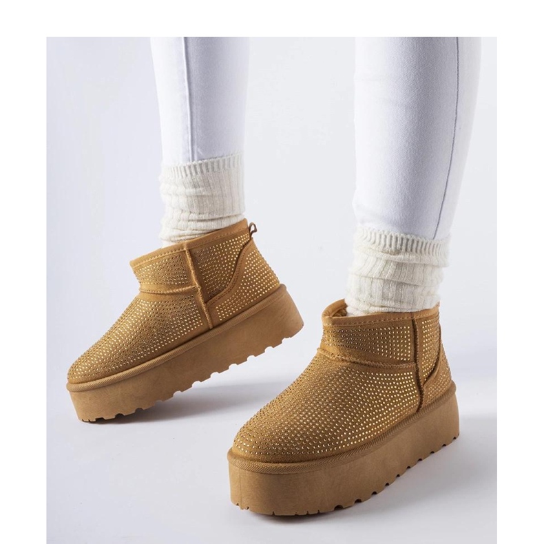 Brązowe śniegowce z cyrkoniami 1