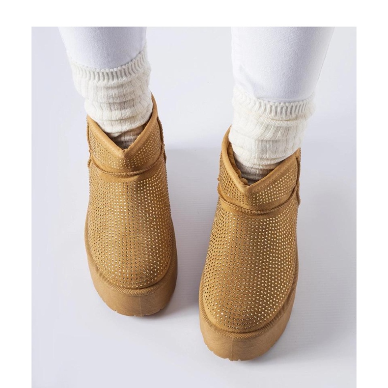 Brązowe śniegowce z cyrkoniami 2