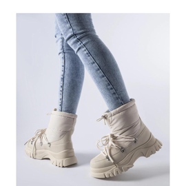 Beżowe ocieplane śniegowce beżowy 1