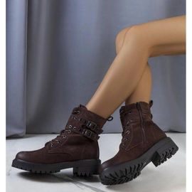 Ciemnobrązowe traperki 1