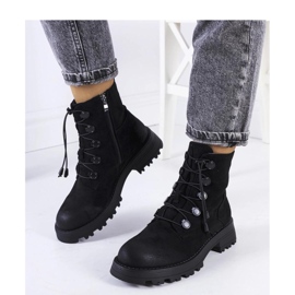 Czarne botki eko-zamsz 1