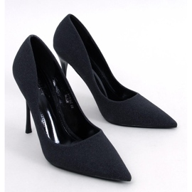 Szpilki błyszczące z drobinkami Black czarne 1