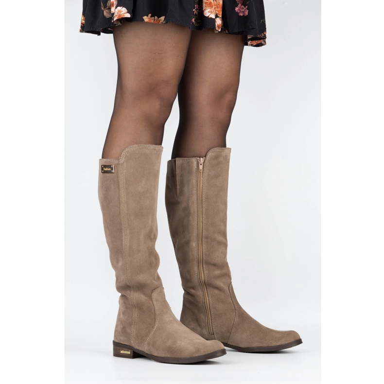 Olivier Modne kozaki ocieplane Klara beżowe beżowy 3