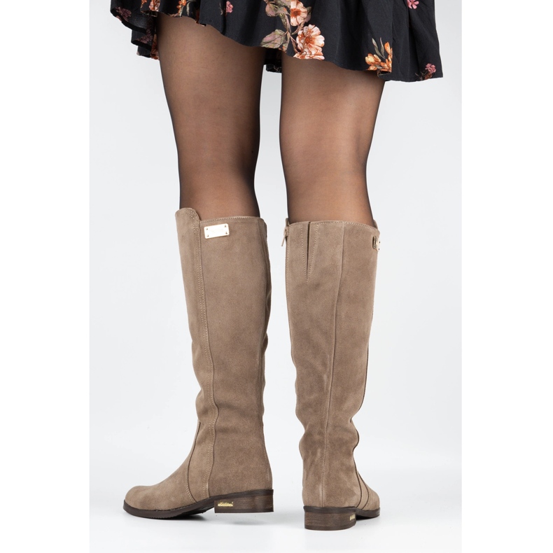 Olivier Modne kozaki ocieplane Klara beżowe beżowy 1