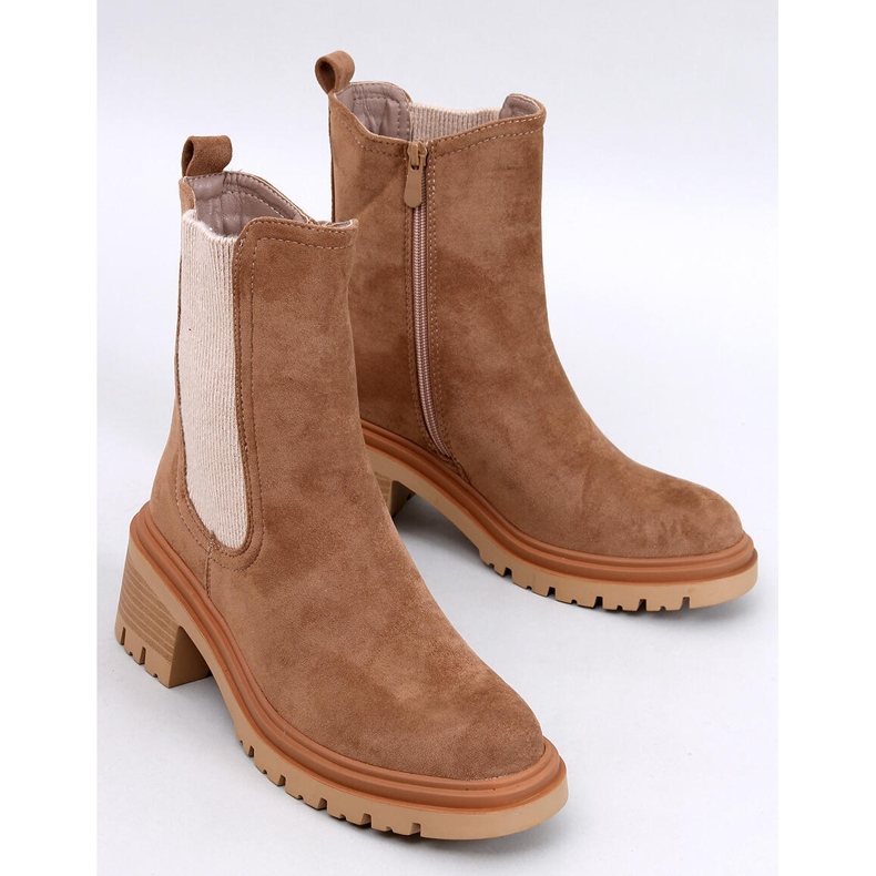 Sztyblety ze swetrowym ściągaczem Khaki beżowy 1