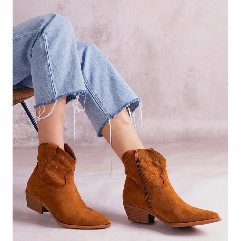 Brązowe kowbojki za kostkę 1