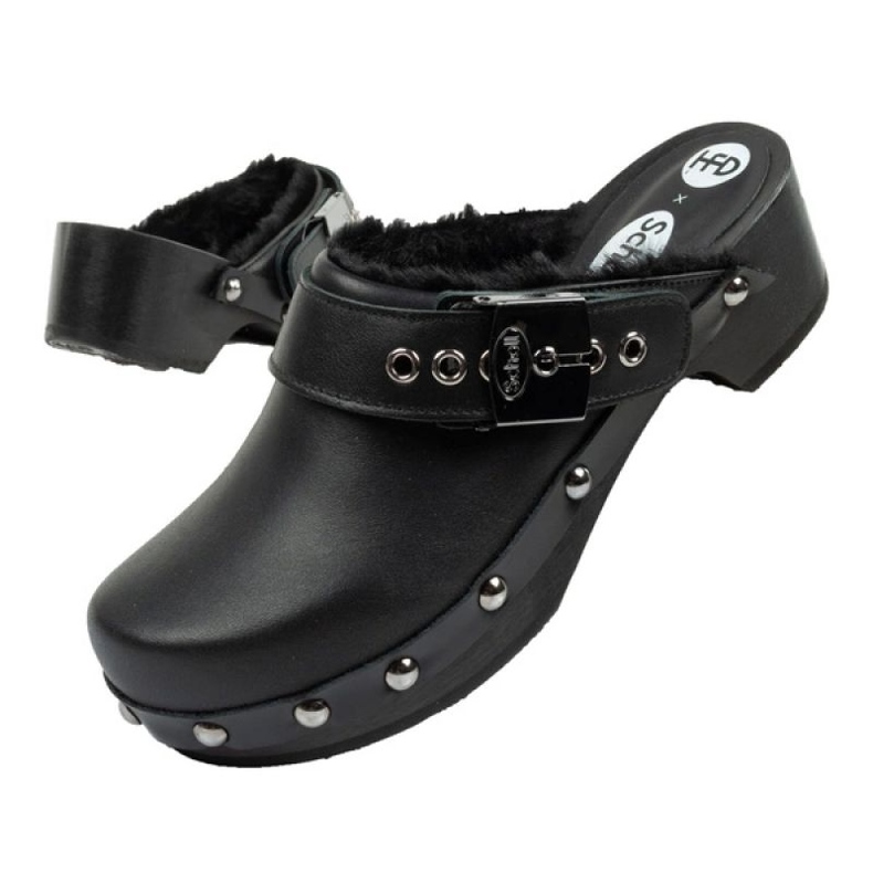 Klapki drewniaki Scholl Iconic F307031004 czarne 1