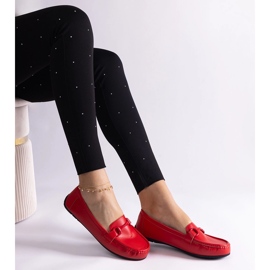 Czerwone klasyczne mokasyny z eko skóry 1