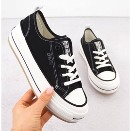 Trampki Big Star na platformie NN274204 czarne 1