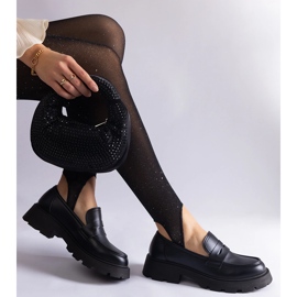 Czarne mokasyny damskie z eko skóry 2