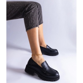 Czarne mokasyny z eko skóry 1