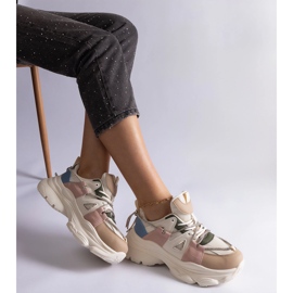 Wielokolorowe sneakersy sportowe damskie białe 1