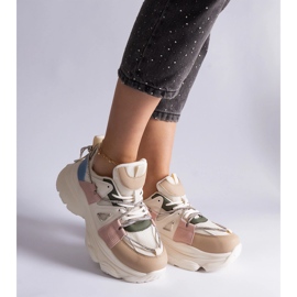 Wielokolorowe sneakersy sportowe damskie białe 2
