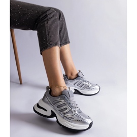 Srebrne damskie sneakersy sportowe srebrny 1