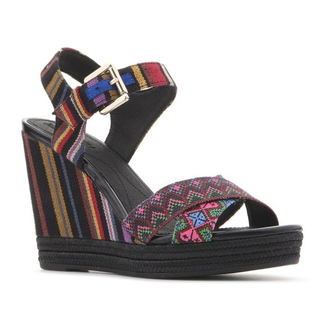 Buty na koturnie Geox D82P6G 000AW C0042 wielokolorowe 2