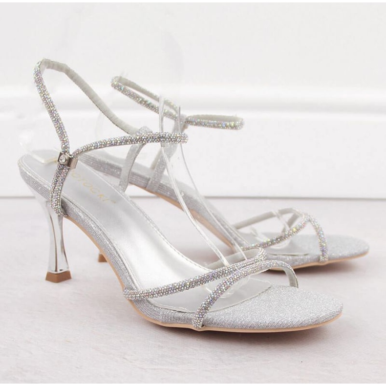 Sandały z cyrkoniami Potocki W LE20326 WOL282B 2