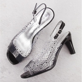 Sandały na słupku Potocki W WS43317 WOL284A czarne 2