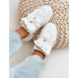 Sneakersy Damskie Na Platformie Białe 8