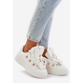 Sneakersy Damskie Na Platformie Białe 1