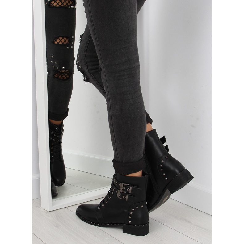 Botki sznurowane czarne PE155P black 2