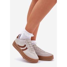 Stylowe Sneakersy Na Platformie Szare 1