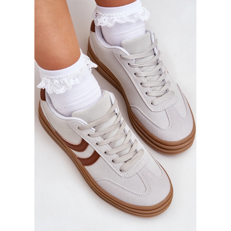 Stylowe Sneakersy Na Platformie Szare 2