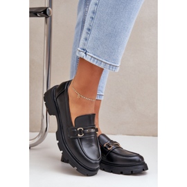 Klasyczne Mokasyny Damskie Z Eko Skóry Czarne 2