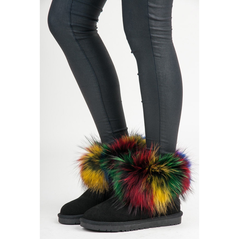 Dimar Skórzane mukluki multicolor czarne 1