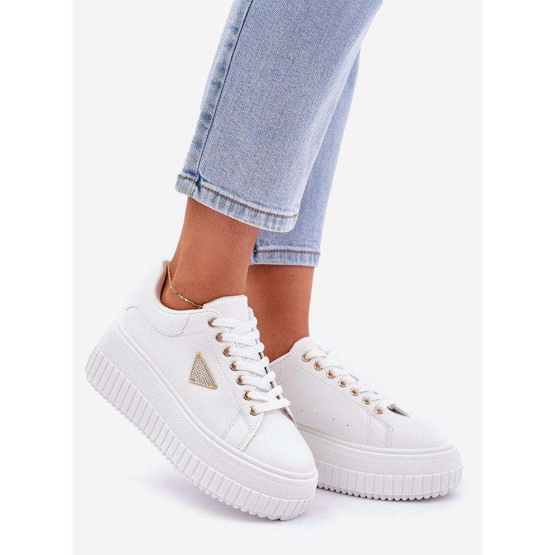Stylowe Sneakersy Na Masywnej Platformie Białe 1