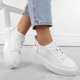 Skórzane półbuty Filippo W PAW524 białe 2