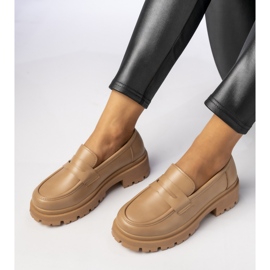 Damskie Mokasyny Ciemny beż beżowy 2