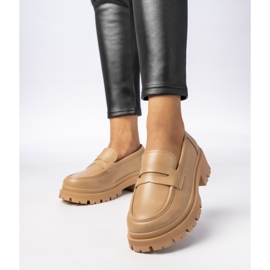 Damskie Mokasyny Ciemny beż beżowy 1