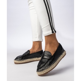 Espadryle Damskie Mokasyny Czarne 2