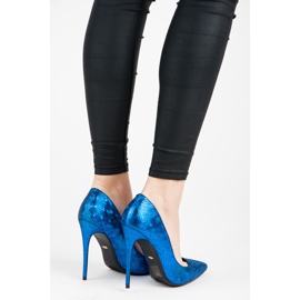 Vices Szpilki snake print niebieskie 2