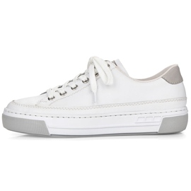 Skórzane buty sportowe damskie białe Rieker L8847-80 2