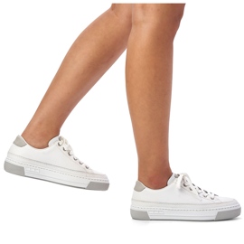 Skórzane buty sportowe damskie białe Rieker L8847-80 6
