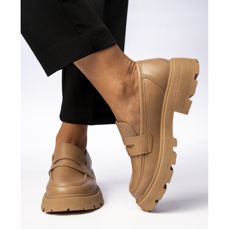 Damskie Mokasyny Via Giulia Kaki brązowe 1