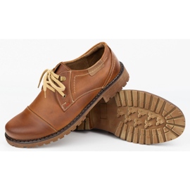 Buty męskie skórzane OLIVIER 312GT z przeszytym noskiem brązowe 3